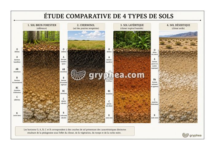 Étude comparative de profils de sols variés - gryphea.org